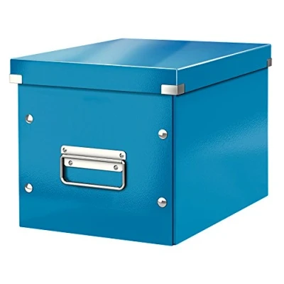 Immagine di Leitz Click &amp; Store WOW Scatola Archivio Cubo Medio, per Mantenere la Casa e l&#039;Ufficio in Ordine, Azzurro, 61090036
