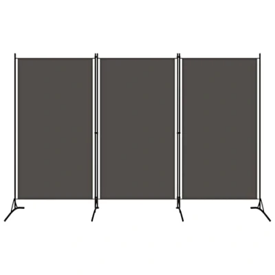 Immagine di vidaXL Paravento a 3 Pannelli Divisorio Separè Pannello Byobu Pieghevole Schermo Separatore Ambienti Interni Protezione Privacy Antracite 260x180 cm