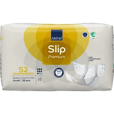 Immagine di ABENA Slip Premium All In One Assorbenti per incontinenza uomini e donne, con etichetta ecologica, da uomo, taglia S 2, vita 60 85 cm, assorbimento 1800 ml, 28 pezzi