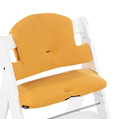 Immagine di hauck Cuscino Seggiolone Highchair Pad Select Alpha+, Beta+ in Cotone Facile da Fissare, 2 Pezzi Miele, Muslin