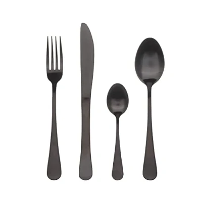 Immagine di Bergner Q3458 Posate da 24 pezzi in acciaio inox collezione Munich Black Matt
