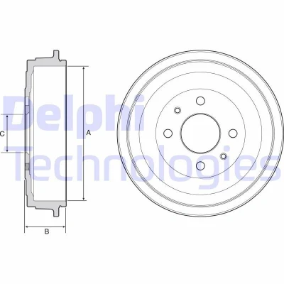 Immagine di DELPHI BF528 Freni a Tamburo senza anello sensore ABS, cuscinetto ruota 250 LANCIA: Ypsilon III, II, FIAT: Panda III Hatchback