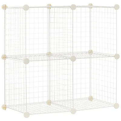 Immagine di Amazon Basics Scaffalatura in filo, 4 cubi Bianco, 36.98 x 76.96 cm