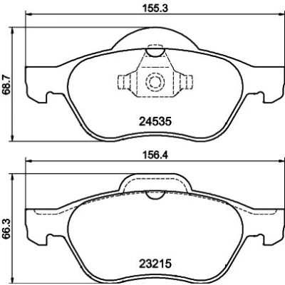 Immagine di HELLA 8DB 355 013 271 Kit pastiglie freno Non predisposto per contatto segnalazione usura con accessori RENAULT: CLIO 3, SCENIC 2, MEGANE 2