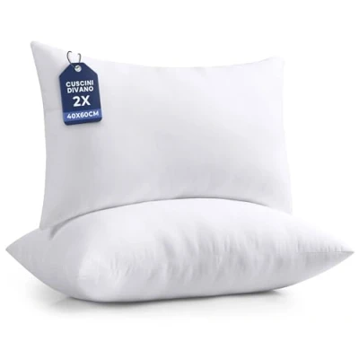 Immagine di Utopia Bedding Set di 2 Cuscini, 40 x 60 cm Imbottitura per Cuscini Divano, Cuscino Interno (Bianco)