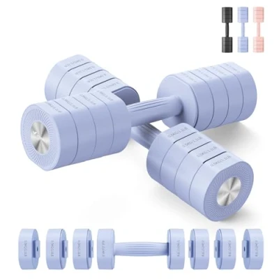 Immagine di Merach Manubri Regolabili，Set di 2 Palestra Casa, Pesi Casa 4 in 1, 1 4KG Regolabili, Dumbbells per Allenamento della Forza, Fitness Uomini/Donne blu