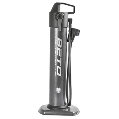 Immagine di BETO Serbatoio ad aria, pompa da pavimento, per bicicletta, con testa a doppia universale, 190psi, 13bar, AV, DV, FV, valvola auto, Dunlop, francese,