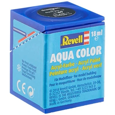 Immagine di Revell 36169 Vernice a base dacqua Grigio Granito (opaco) Codice colore: 69 colore RAL: 7026 Barattolo 18 ml