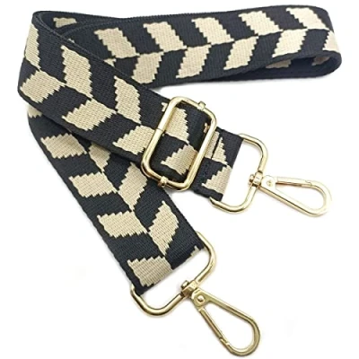 Immagine di Tracolla Colorate per Borse Donna Cinghia della Borsa Larga Nero, Regolabile con Gold Moschettone, Durevole Crossbody Borsa, Borsetta, Chitarra DIY Spalla Accessori Ragazze, 1