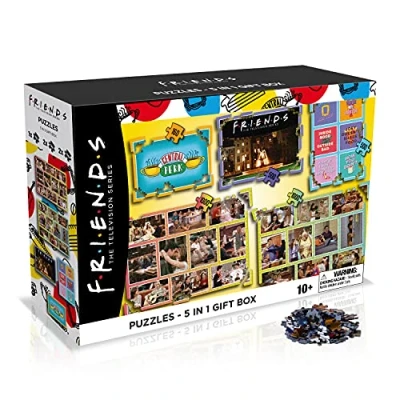 Immagine di Winning Moves Rachel, Ross, Monica, Joey, Chandler, Phoebe, Colore Friends Tv Series 5 in 1 Jigsaw Puzzle Game, Packs, WM01916 ML1 4