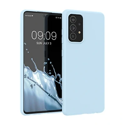 Immagine di kwmobile Custodia Compatibile con Samsung Galaxy A52 / 5G A52s Cover Back Case per Smartphone in Silicone TPU Protezione Gommata blu chiaro matt