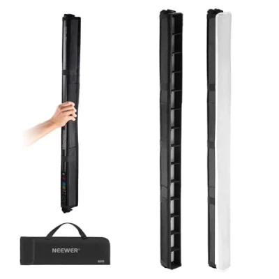 Immagine di NEEWER Kit Diffusore di Luce LED per Barra Luminosa RGB TL90C, a Striscia con Griglia Nido d&#039;Ape, Borsa da Trasporto, Chiusure Strappo Foto Video Streaming Live Ritratti, NS11S