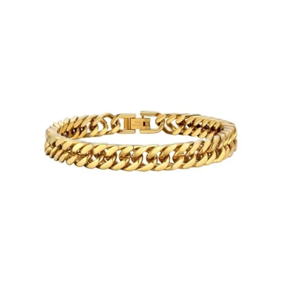 Immagine di PROSTEEL Bracciale Uomo a Catena Cubana Grossa Robusta Oro Acciaio Inossidabile Placcato 18K, Lunghezza 21 cm, Larghezza 8 mm, Oro, con Confezione