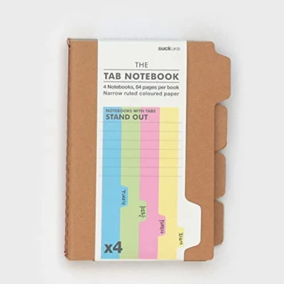 Immagine di Suck UK Quaderno formato A6 con linguette, set di 4 quaderni per revisioni o lista delle cose da fare, materiale scolastico e forniture ufficio, planner settimanale blocchetto scrittura, in