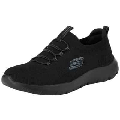 Immagine di Skechers Summits Top Player, Scarpe da Ginnastica Donna, Black Knit Trim, 35 EU
