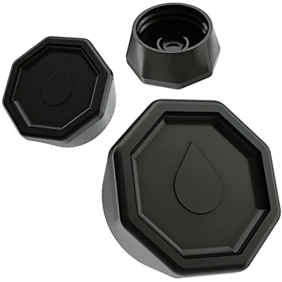 Immagine di Sodaquip Coperchio per Bottiglia in Vetro Sodastream Crystal, 3 coperchi Moderni Bottiglie Crystal Tappo/Coperchio di (3 x Nero)
