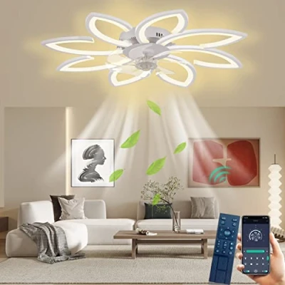 Immagine di Wildcat Ventilatore da Soffitto con Luce, Moderno Indoor 90CM LED Dimmable Ventilatori Telecomando, Smart 3 Light Color Change e 6 Velocità Della Ventola
