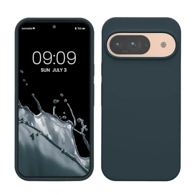 Immagine di kwmobile Custodia Compatibile con Google Pixel 9 Cover Back Case per Pro Protezione Smartphone in Silicone TPU Ricarica Wireless ardesia scuro