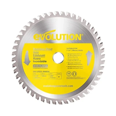 Immagine di Evolution S185TCT 48CS 185 mm Lama per taglio di acciaio inossidabile metallo a 48 denti con punte in carburo che pratica non genera surriscaldamento, ronzii o scintille