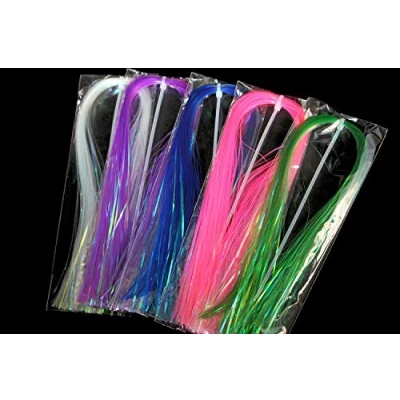 Immagine di Tigofly 5 colori 1 mm Flashabou piatto olografico Tinsel Flash Stonefly ninfa indietro Jig Body Wrap Lure pesca Fly Tying Materiali