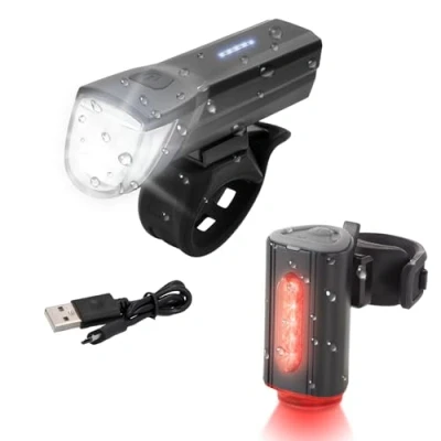 Immagine di Fischer Set di illuminazione a LED, con lampada da pavimento 360 per una maggiore visibilità e protezione