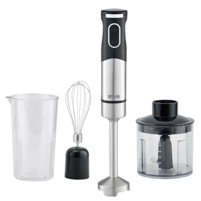 Immagine di Silva Homeline SMS 6502 Frullatore ad immersione 700 W con misurino, trituratore, Sbattitore acciaio inox, Nero