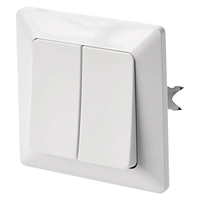 Immagine di EMOS interruttore seriale bianco (lucido), doppio per scala, 250 V /10 AX, a bilanciere in plastica, senza presa incasso, classe di protezione IP20 interni
