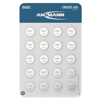 Immagine di ANSMANN Basic 20x CR2032 Batterie al litio a bottone 3V / di alta qualità/Ideali per bilance da cucina, chiavi dell&#039;auto, dispositivi misurazione, telecomandi, ecc.