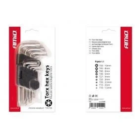 Immagine di AMiO 01040 Serie di cacciaviti ad angolo T10,T15,T20,T25,T27, T30,T40,T45,T50 Acciaio al cromo vanadio TORX 9