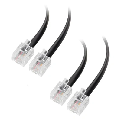 Immagine di Cable Matters Confezione da 2 cavo telefonico ADSL 3 m (cavo RJ11 a RJ11) per telefono, Internet DSL, ADSL, modem, in nero
