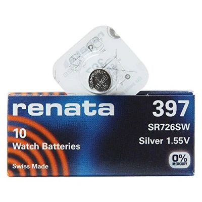 Immagine di Renata 397 SR726SW 1PACK X (10PCS) Argento 1.55V Batteria Orologio Made in Swiss