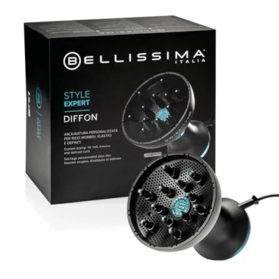 Immagine di BELLISSIMA Imetec Diffon Style Expert Diffusore ad Aria Calda per Capelli Ricci, 2 Livelli Aria/Temperatura, Asciugatura Delicata, 700 W