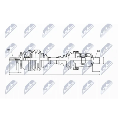 Immagine di NTY NPW VV 018 Albero motore / Semiasse Assale anteriore, anteriore Sx