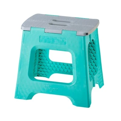 Immagine di VIGAR Compact Sgabello Pieghevole Compatto di Colore Turchese, Altezza 32 cm