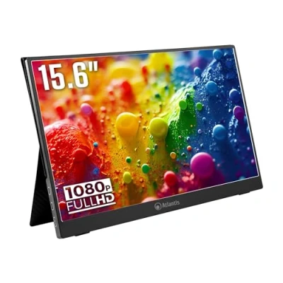 Immagine di Atlantis Monitor Portatile 16 Pollici, 1080P Full HD 1920x1080, HDMI/Type_C, Speaker 2x1W, Smart Cover, display IPS, per Notebook/Lapto/Console/Switch/Angolo 170/170, Cavo HDMI 1,5m/Type_C, peso&lt; 1Kg.