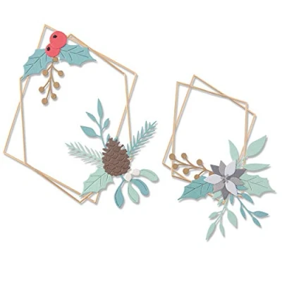 Immagine di Sizzix Die 18PK Geometric Winter Frame Set di Fustelle Thinlits 18 pz 664583 Cornice Geo Invernale by Olivia Rose, Taglia unica