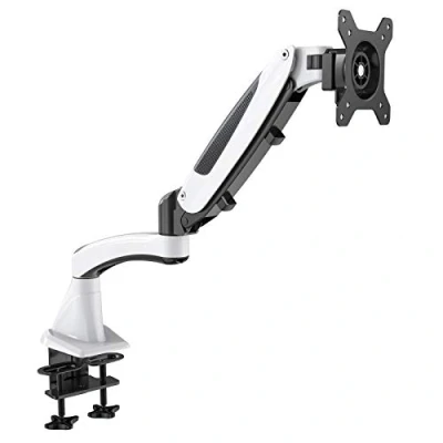 Immagine di HFTEK® GM112XF Bianco Supporto da tavolo per Monitor TV montaggio scrivania desk mount bracket gas spring arm schermo 15&quot; 34&quot; pollici con VESA 75/100
