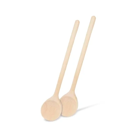 Immagine di SOHFA 2 cucchiai da cucina in legno di faggio europeo Set 25 cm cucchiaio rotondo sostenibile 100% FSC