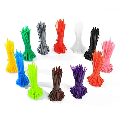 Immagine di 1200 Pezzi Fascette Stringicavo Colorate, 2.5mmx100mm per Cavi, Nylon Autobloccanti Riutilizzabili Casa, Ufficio, Giardino, Garage, Officina, 12 Colori Diversi