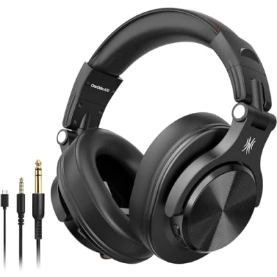 Immagine di OneOdio A70 Cuffie Bluetooth Over Ear, Cablate e Wireless Stereo con Microfono, 72 Ore di Riproduzione CVC 8.0 Jack 3,5 mm 6,35 Pieghevole per DJ Chitarra Cellulare PC(Nero rosso)