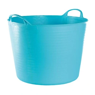 Immagine di RED HOG Flexi, contenitore per casa, giardino, edifici, super resistente, multiuso, con manici, capacità: 120 kg, 44 x 33 35 cm (42 l, turchese)