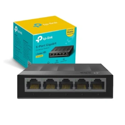Immagine di TP Link LS1005G Switch Ethernet 5 Porte Gigabit, Sdoppiatore Ethernet, Ideale per la Casa e il Ufficio, Plug and Play, Funzionamento Silenzioso, Montaggio Desktop