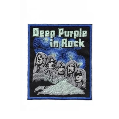 Immagine di Toppa ricamata termoadesiva con scritta &quot;Deep Purple in Rock&quot;