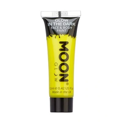 Immagine di Moon Glow Pittura per viso e corpo che si illumina al buio Fosforescente Charge to Glow, Giallo, 12 ml