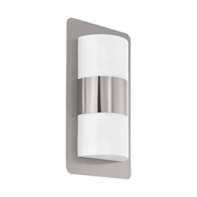 Immagine di Eglo Cistierna Lampada da Parete per Esterni a 2 Luci, in Acciaio inox, Plastica, Attacco E27. IP44. Argento, Bianco