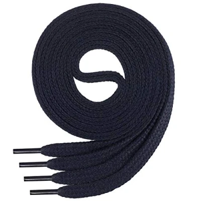 Immagine di Di Ficchiano, lacci da scarpe piatti, in 100% cotone, per sneaker e sportive, molto resistenti, larghezza: circa 7 mm, lunghezza: 45 cm 200 cm, prodotto Europa, Adulti (unisex), Blu scuro, 140