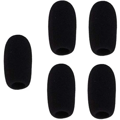 Immagine di Copri microfono in schiuma a collo di cigno condensatore Mic parabrezza 5 pezzi nero (62 x 14 mm)