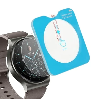 Immagine di kwmobile Set da 2 Pellicole Protettive Smartwatch Compatibile con Huawei Watch GT PRO Vetro Protettivo Trasparente Incluso Kit di Montaggio