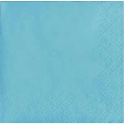 Immagine di Tovaglioli di carta a 3 veli, colore blu pastello (confezione da 50)