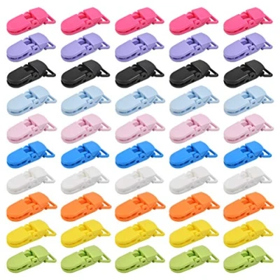 Immagine di CENBEN Clip per Ciuccio da 50 Pezzi Bambini 2,5 * 4 cm Fissaggio Pinzette in Plastica 10 Colori Bavaglino